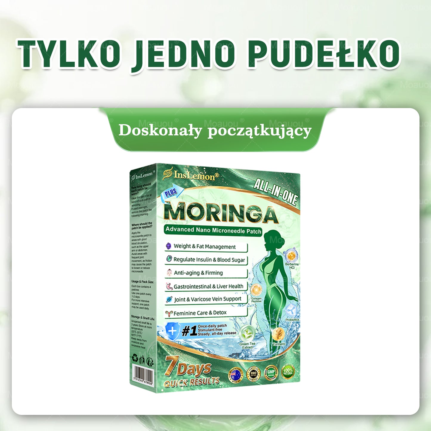 Moauou® Moringa × Berberyna × AMPK 10-w-1 Wsparcie metaboliczne, plaster z nanotechnologią mikroigłową  (Wystarczy raz dziennie, widoczne efekty w 7 dni) ✅ Na otyłość, wiotką skórę, cukrzycę, bezdech senny, problemy ze stawami i wiele innych 🔥