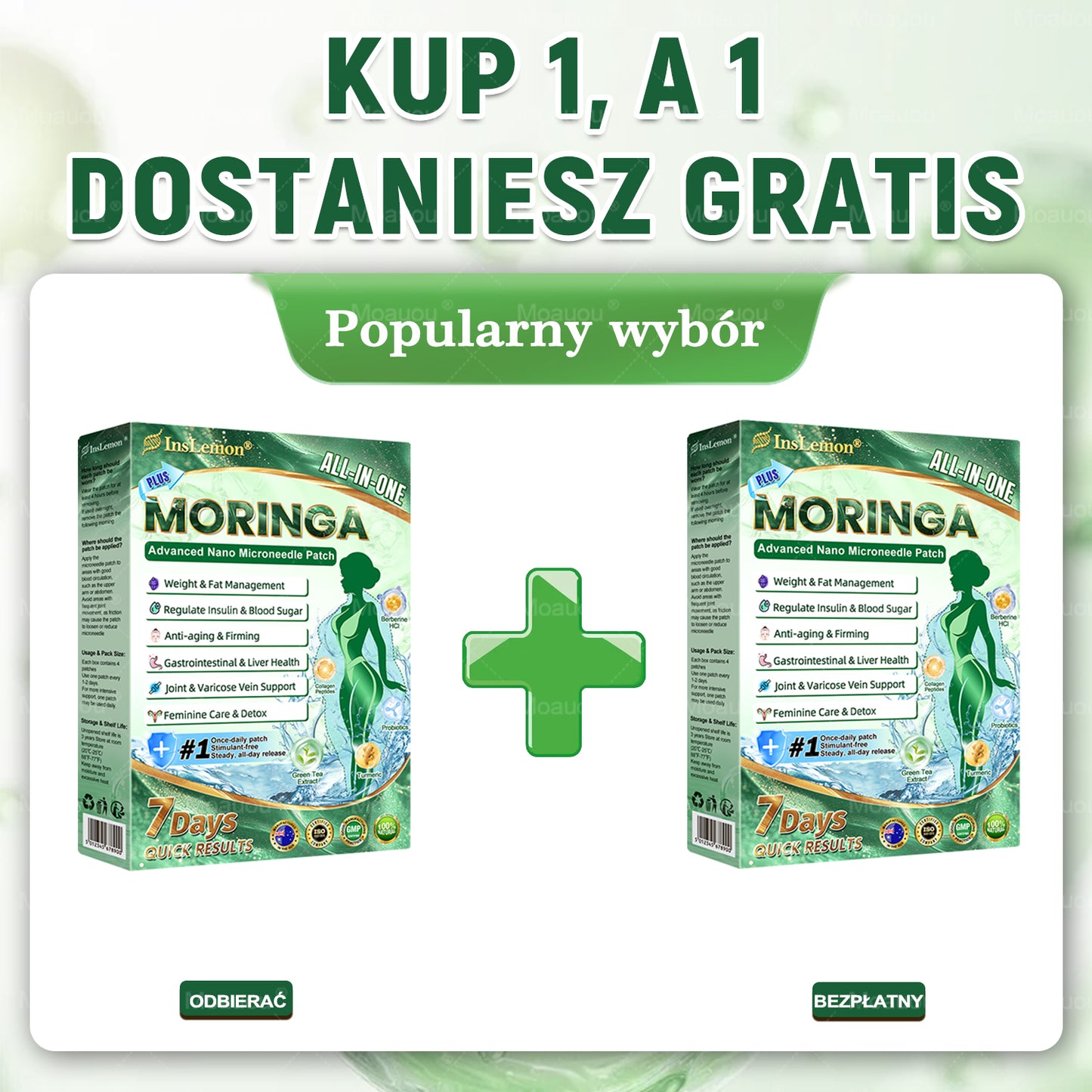 Moauou® Moringa × Berberyna × AMPK 10-w-1 Wsparcie metaboliczne, plaster z nanotechnologią mikroigłową  (Wystarczy raz dziennie, widoczne efekty w 7 dni) ✅ Na otyłość, wiotką skórę, cukrzycę, bezdech senny, problemy ze stawami i wiele innych 🔥