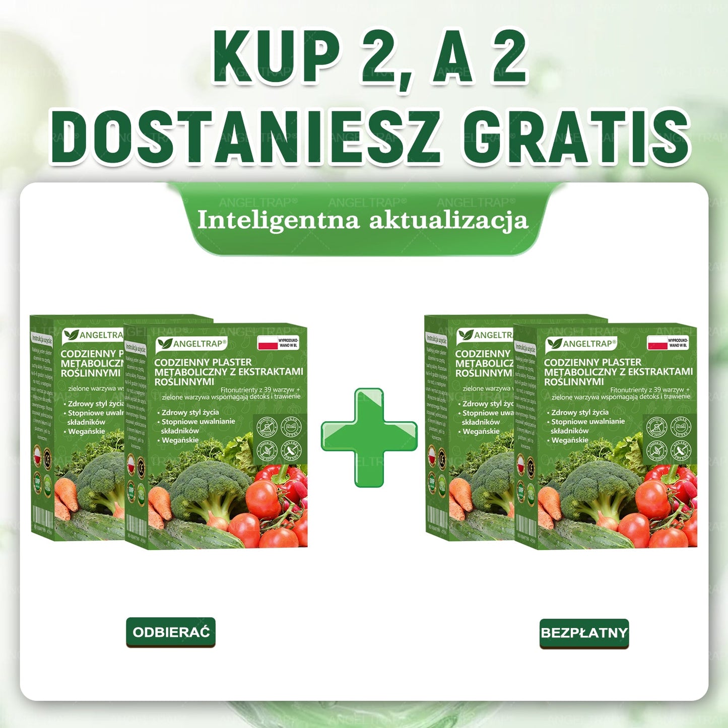 👨‍⚕️Zalecana przez lekarza kombinacja | 🥬𝐴𝑁𝐺𝐸𝐿𝑇𝑅𝐴𝑃® Daily Vegetable Metabolic Patch · 39 Warzyw + Zielonych Roślin · Witaminy A–E · Plaster wspierający metabolizm i detoks