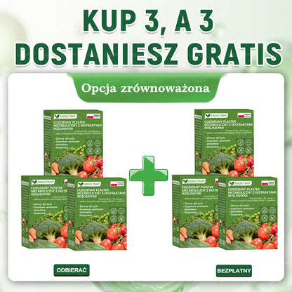 👨‍⚕️Zalecana przez lekarza kombinacja | 🥬𝐴𝑁𝐺𝐸𝐿𝑇𝑅𝐴𝑃® Daily Vegetable Metabolic Patch · 39 Warzyw + Zielonych Roślin · Witaminy A–E · Plaster wspierający metabolizm i detoks