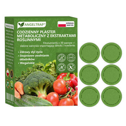 👨‍⚕️Zalecana przez lekarza kombinacja | 🥬𝐴𝑁𝐺𝐸𝐿𝑇𝑅𝐴𝑃® Daily Vegetable Metabolic Patch · 39 Warzyw + Zielonych Roślin · Witaminy A–E · Plaster wspierający metabolizm i detoks