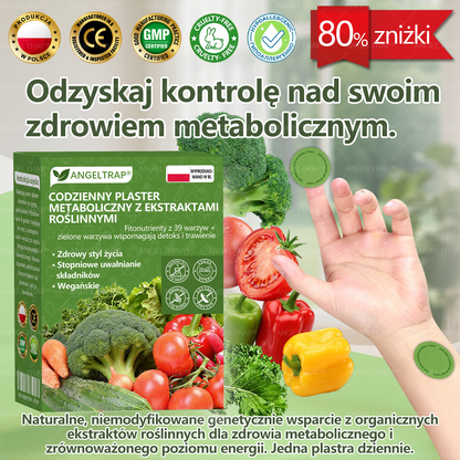 👨‍⚕️Zalecana przez lekarza kombinacja | 🥬𝐴𝑁𝐺𝐸𝐿𝑇𝑅𝐴𝑃® Daily Vegetable Metabolic Patch · 39 Warzyw + Zielonych Roślin · Witaminy A–E · Plaster wspierający metabolizm i detoks