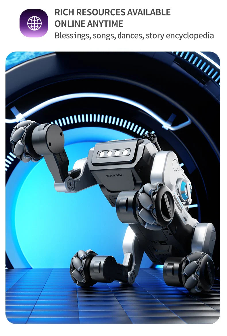 2025 New Intelligent Mechanical Dog With Gesture Induction Can Walk And Sing Dog Spray Control Electric Pet Dog Toys Kids Gifts